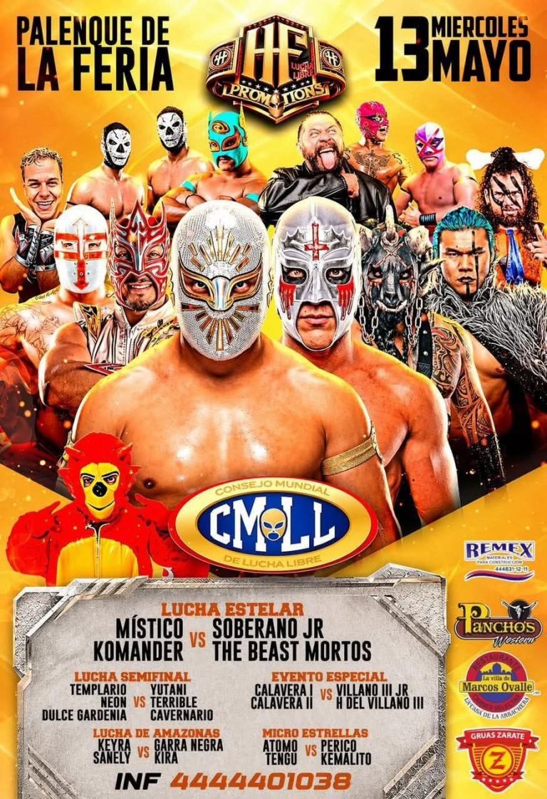LUCHA LIBRE LLEGA AL PALENQUE DE LA FENAPO CON FUNCIÓN ESTELAR DEL CMLL