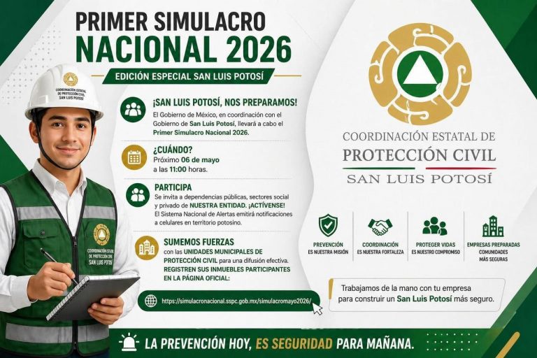 GOBIERNO ESTATAL FORTALECE PREVENCIÓN CON SIMULACRO NACIONAL